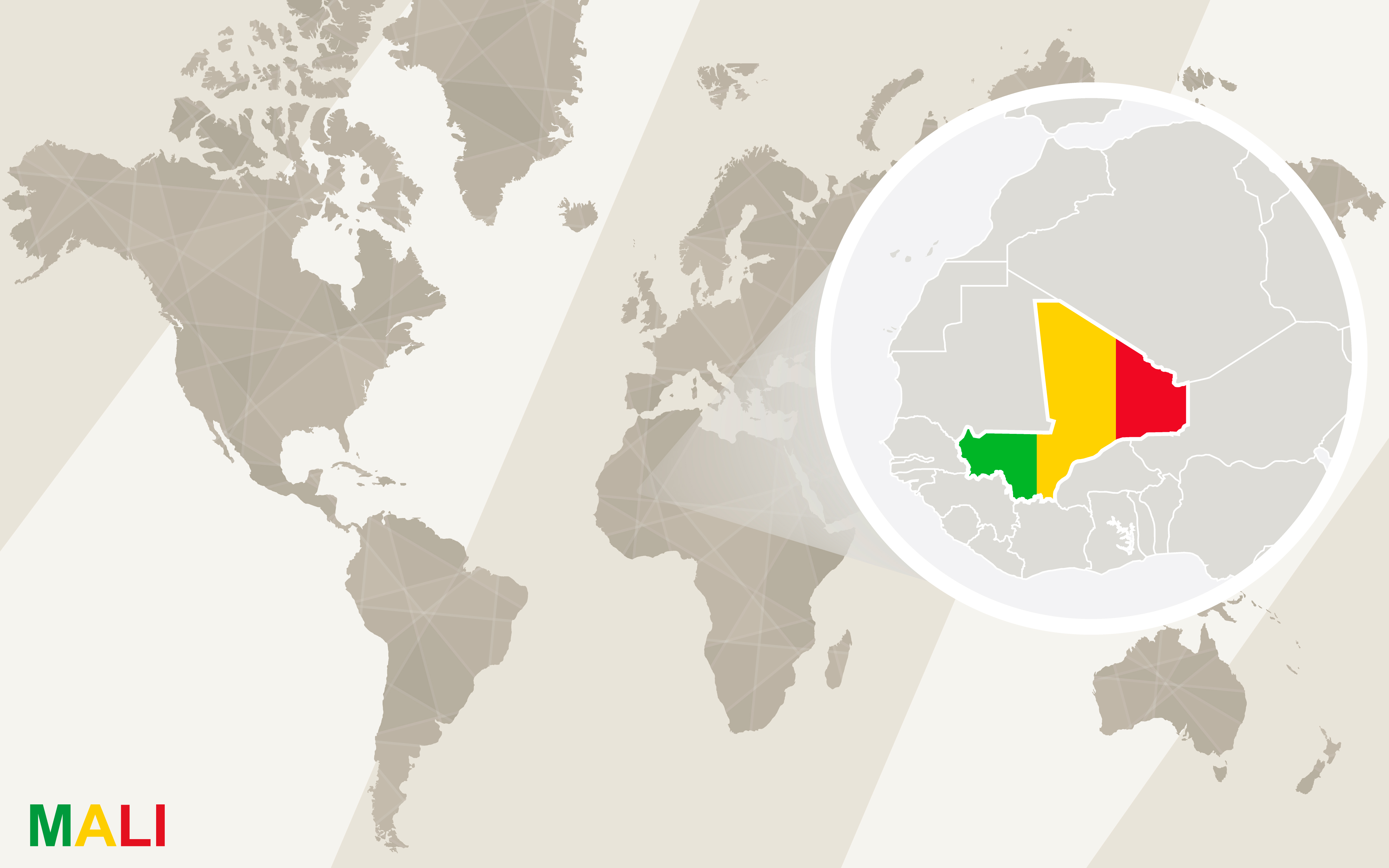 Location of Mali in western Africa. Image courtesy of DollarPhotoClub.