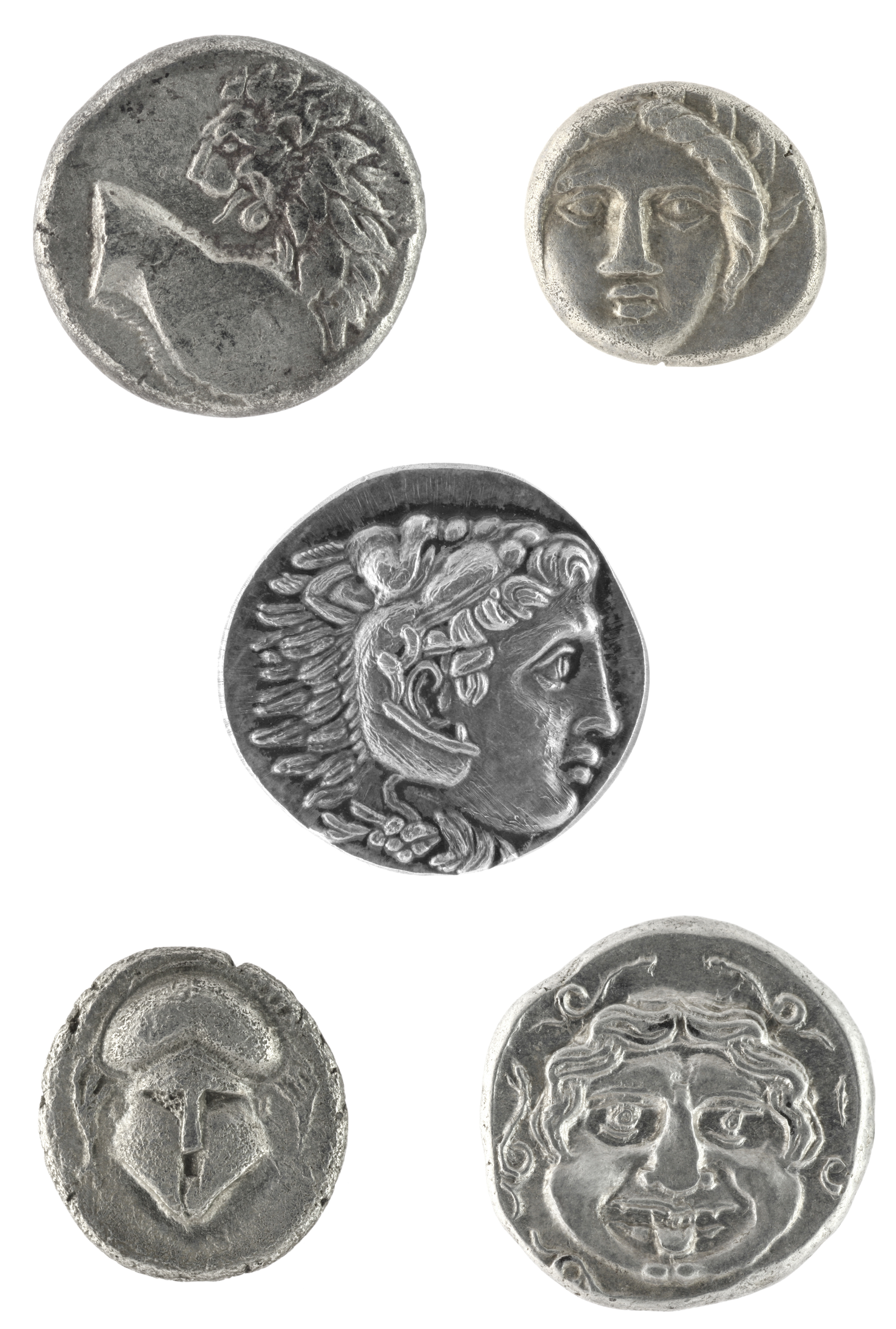 Ancient Greek coins. Image courtesy of Adobe Stock.