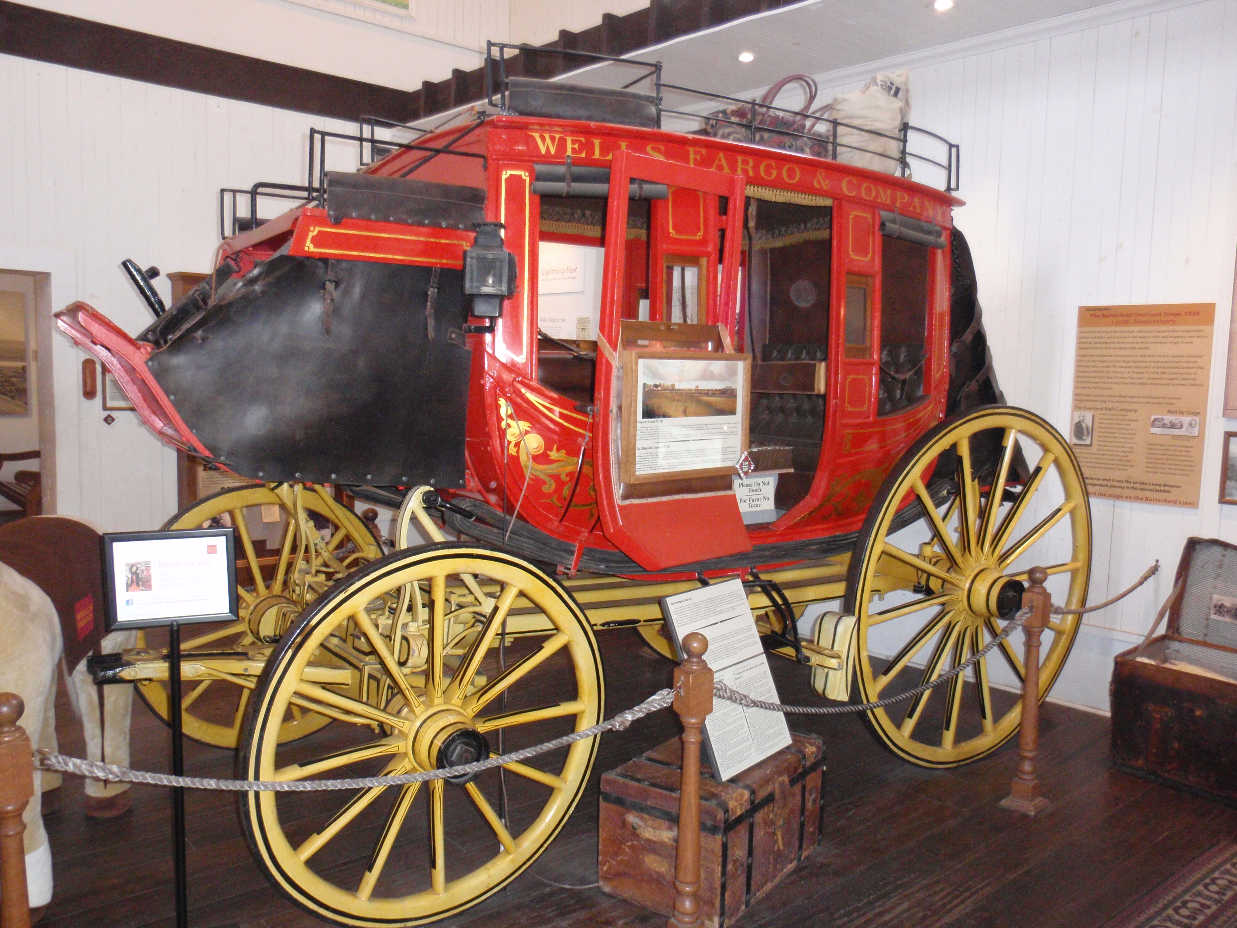 Wells Fargo Concord stagecoach. April 2012 photo by James Ulvog.