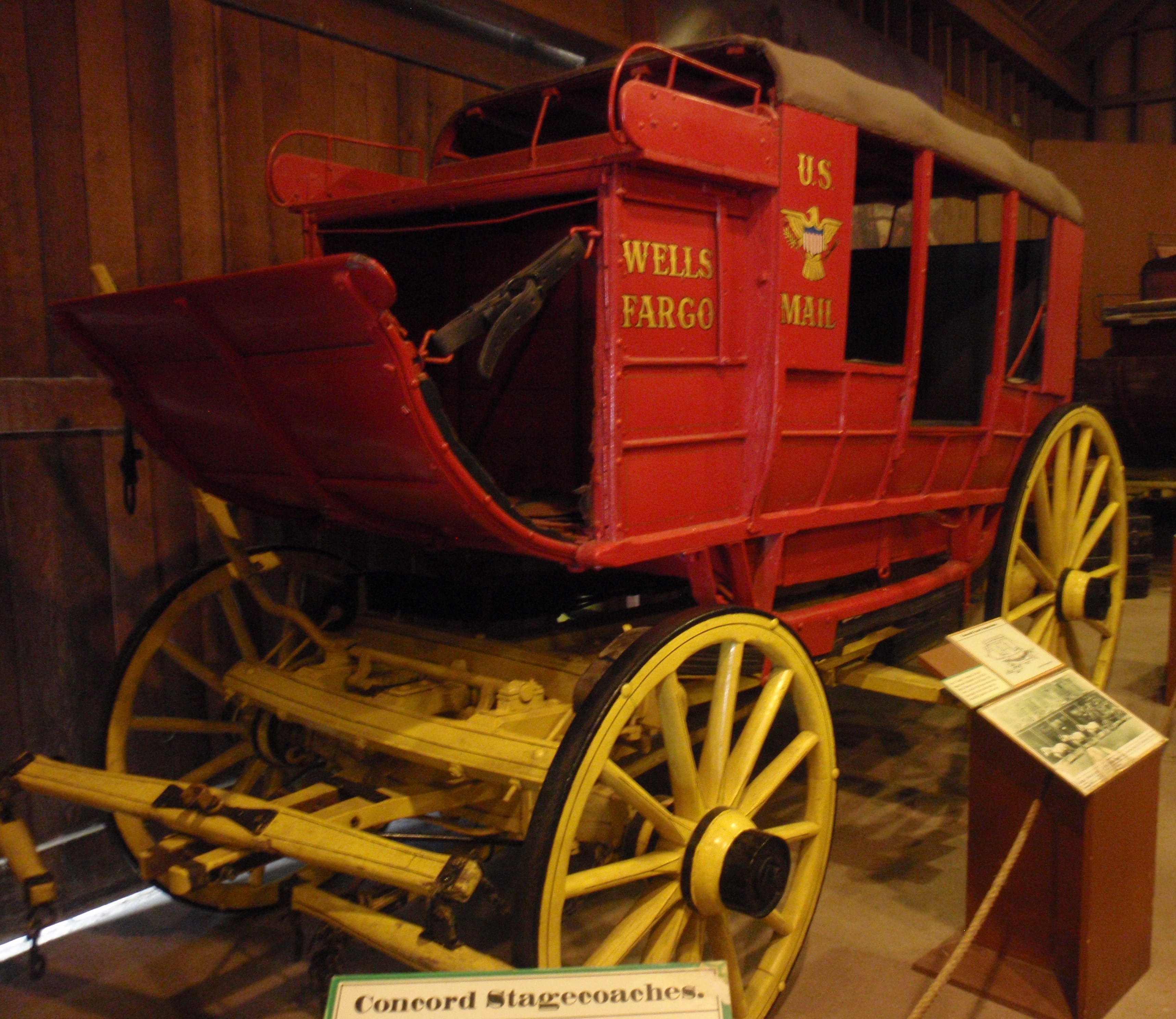 Wells Fargo 'mud wagon' at Seely Stable museum in San Diego' Old Town state park. Photo by James Ulvog.